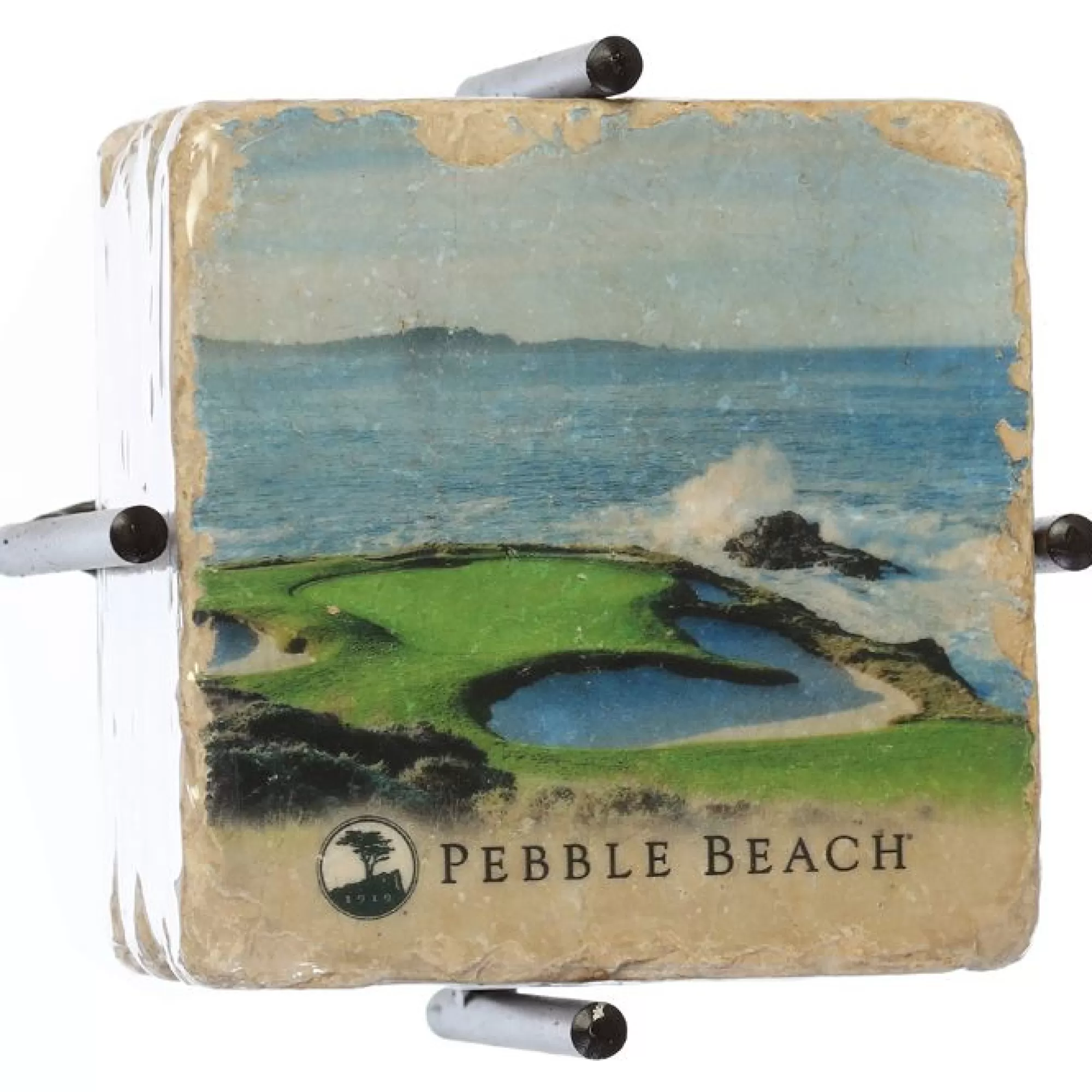 Barware<Pebble Beach Resorts Pebble Beach 7Th And 18Th Hole Marble Coaster Set By Art And Stone