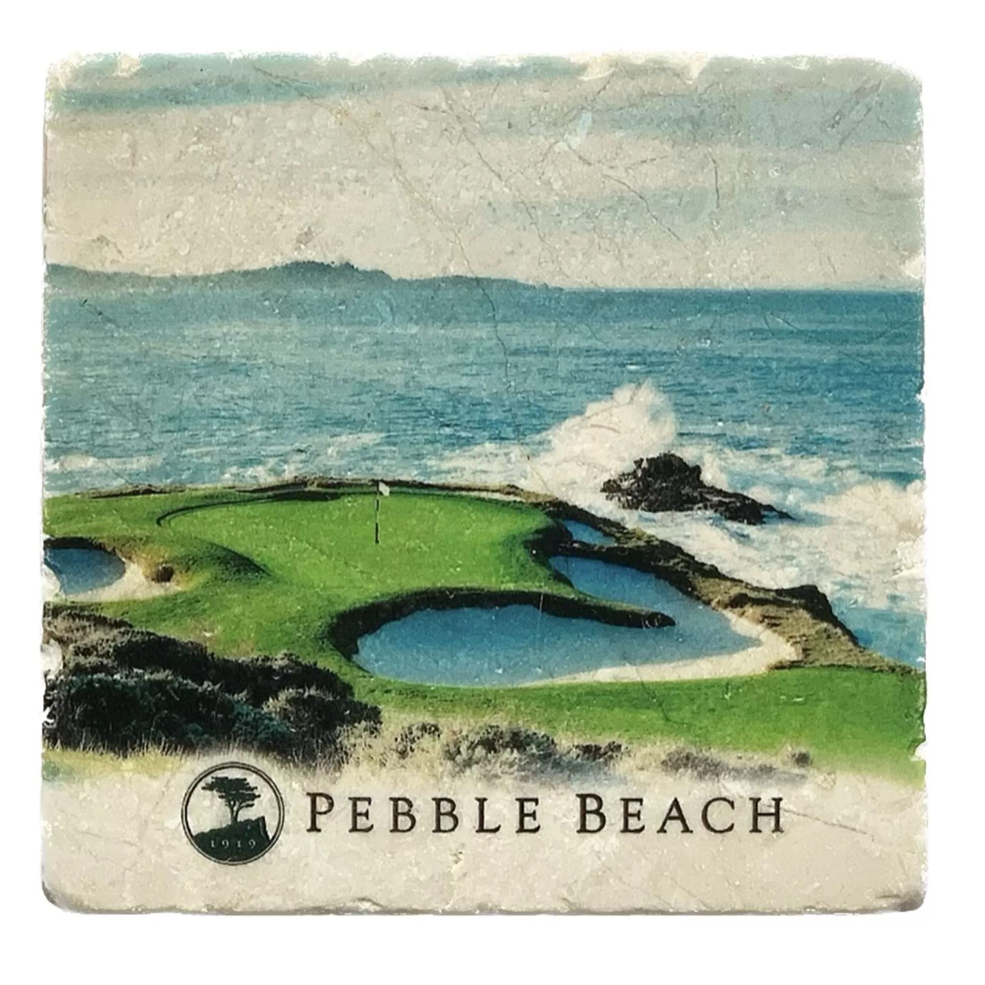 Home Decor<Pebble Beach Resorts Pebble Beach 7Th Hole Marble Coaster By Art And Stone