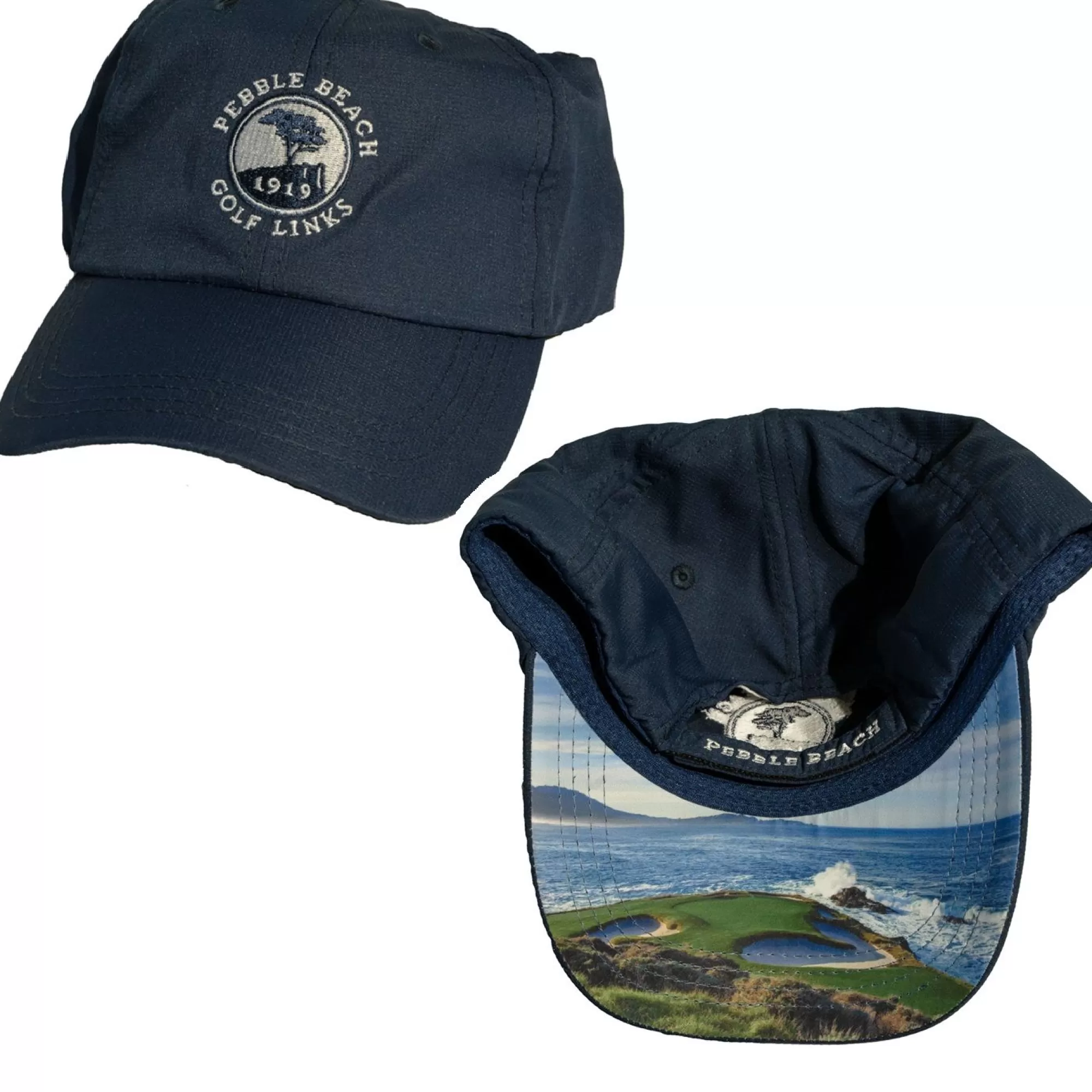 Adjustable<Pebble Beach Resorts Pebble Beach 7Th Hole Picture Brim Hat By Antigua