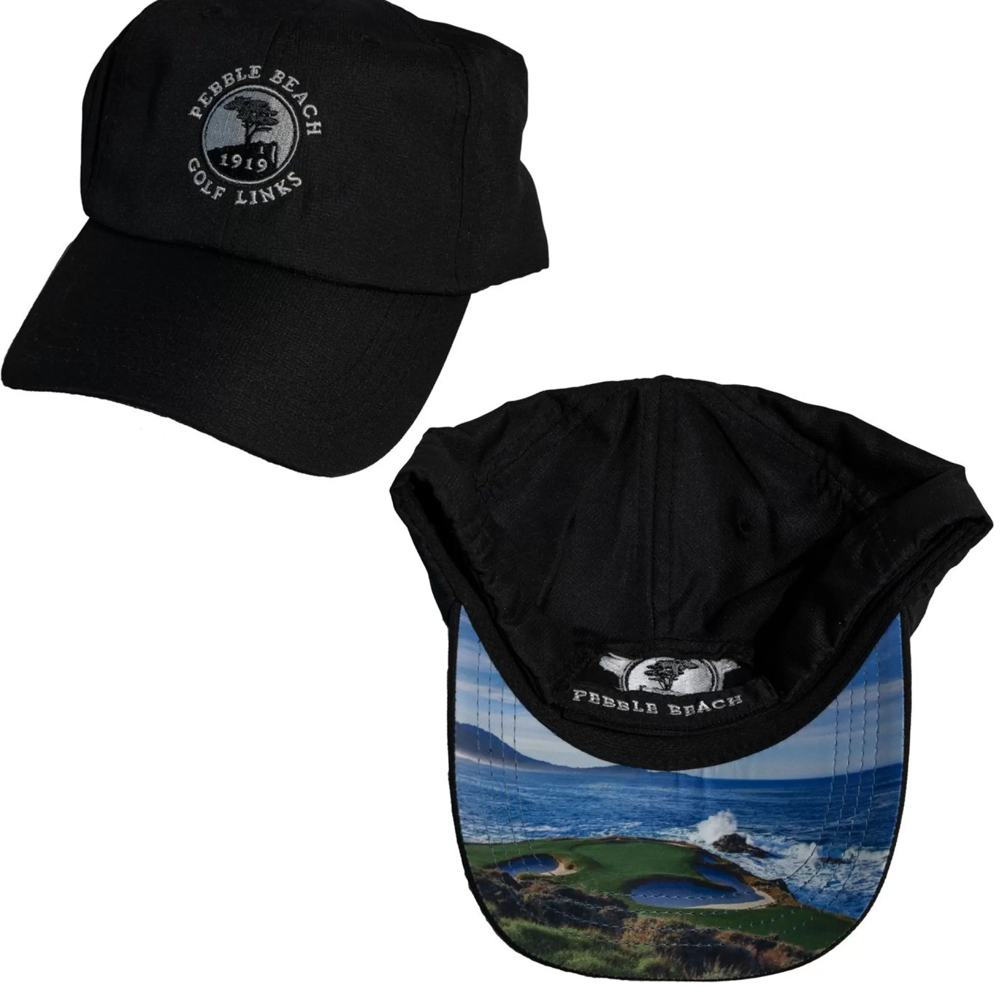 Adjustable<Pebble Beach Resorts Pebble Beach 7Th Hole Picture Brim Hat By Antigua