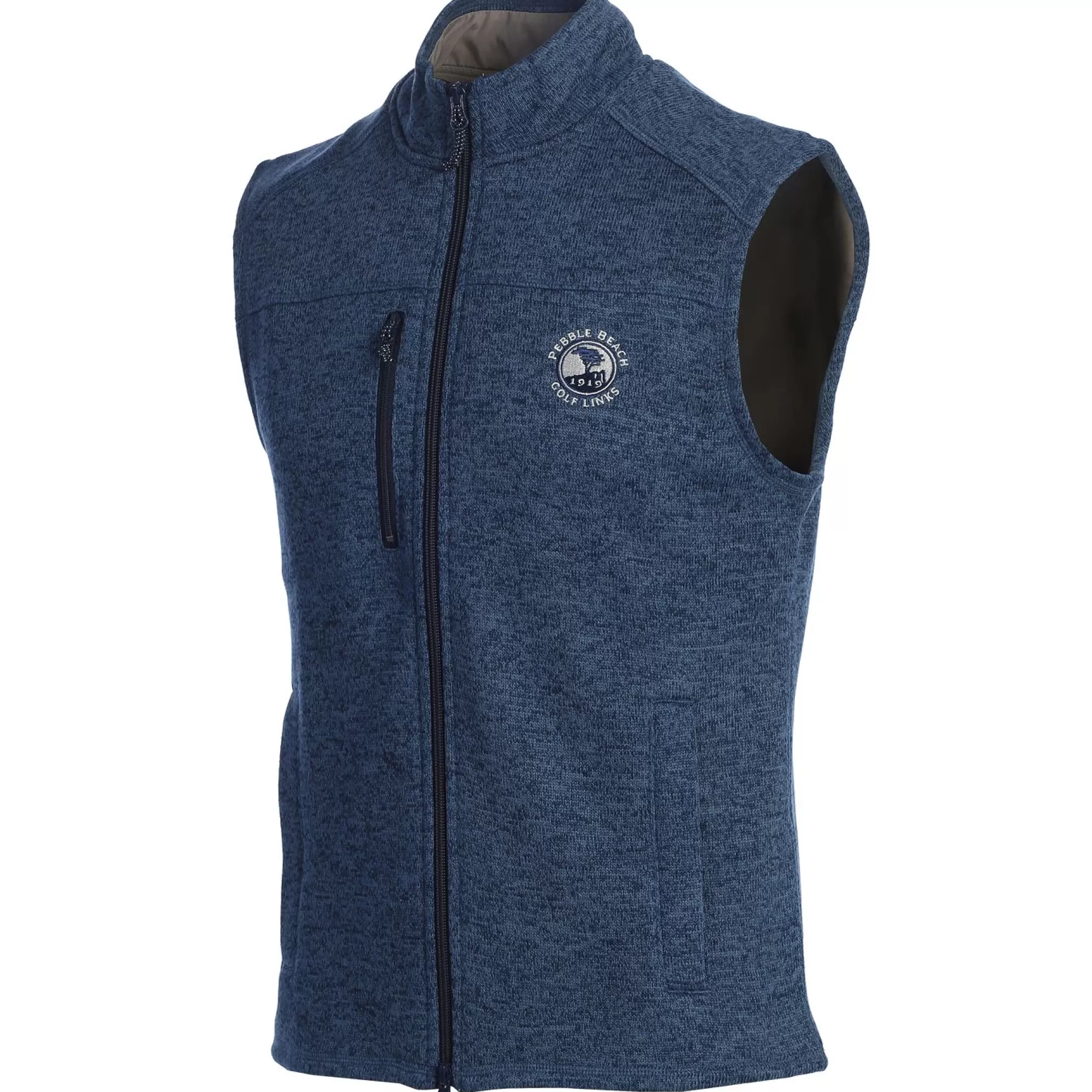 Outerwear<Pebble Beach Resorts Pebble Beach Full Zip Fleece Vest By Johnnie-O