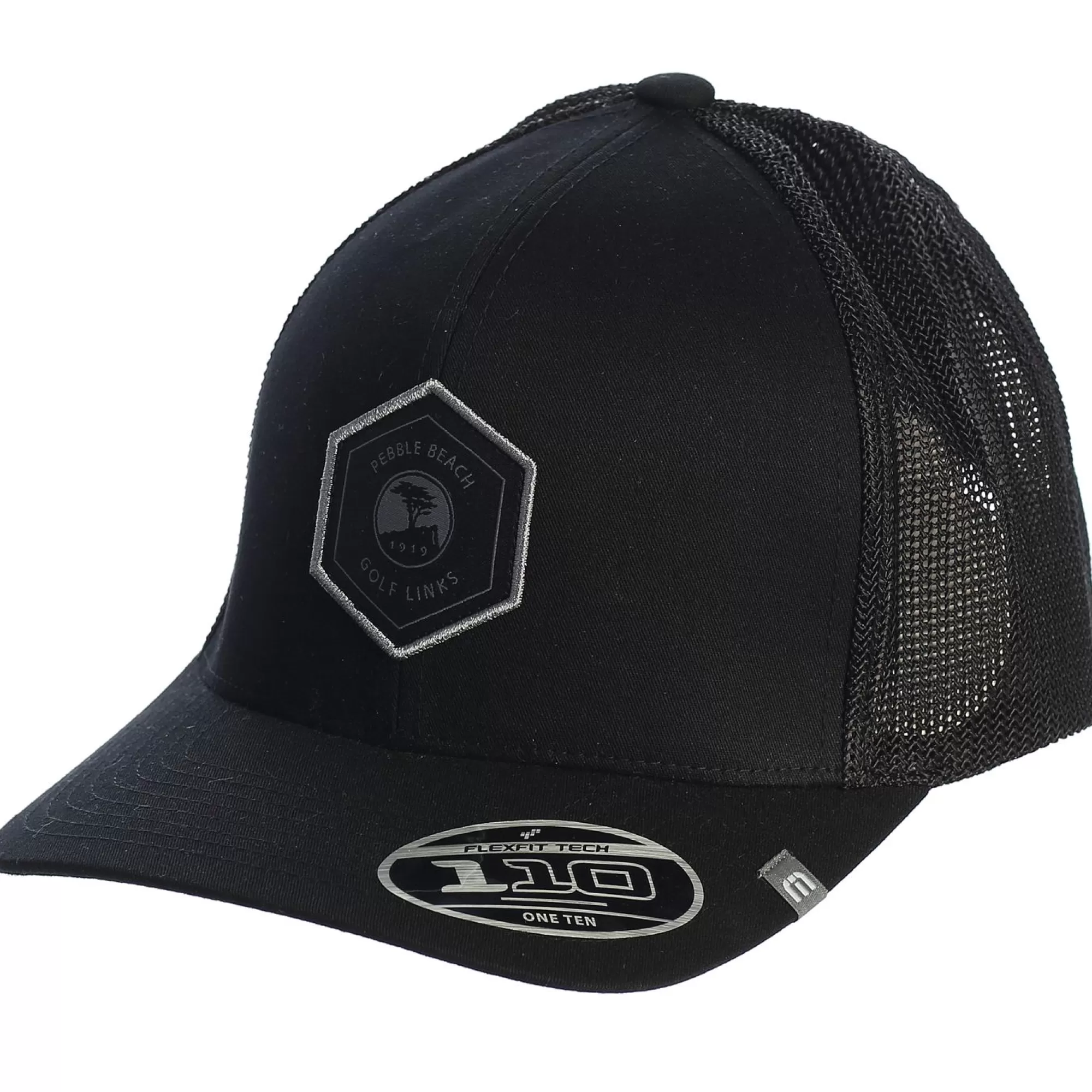 Adjustable<Pebble Beach Resorts Pebble Beach Hexagon Patch Widder Snapback Hat By Travis Mathew