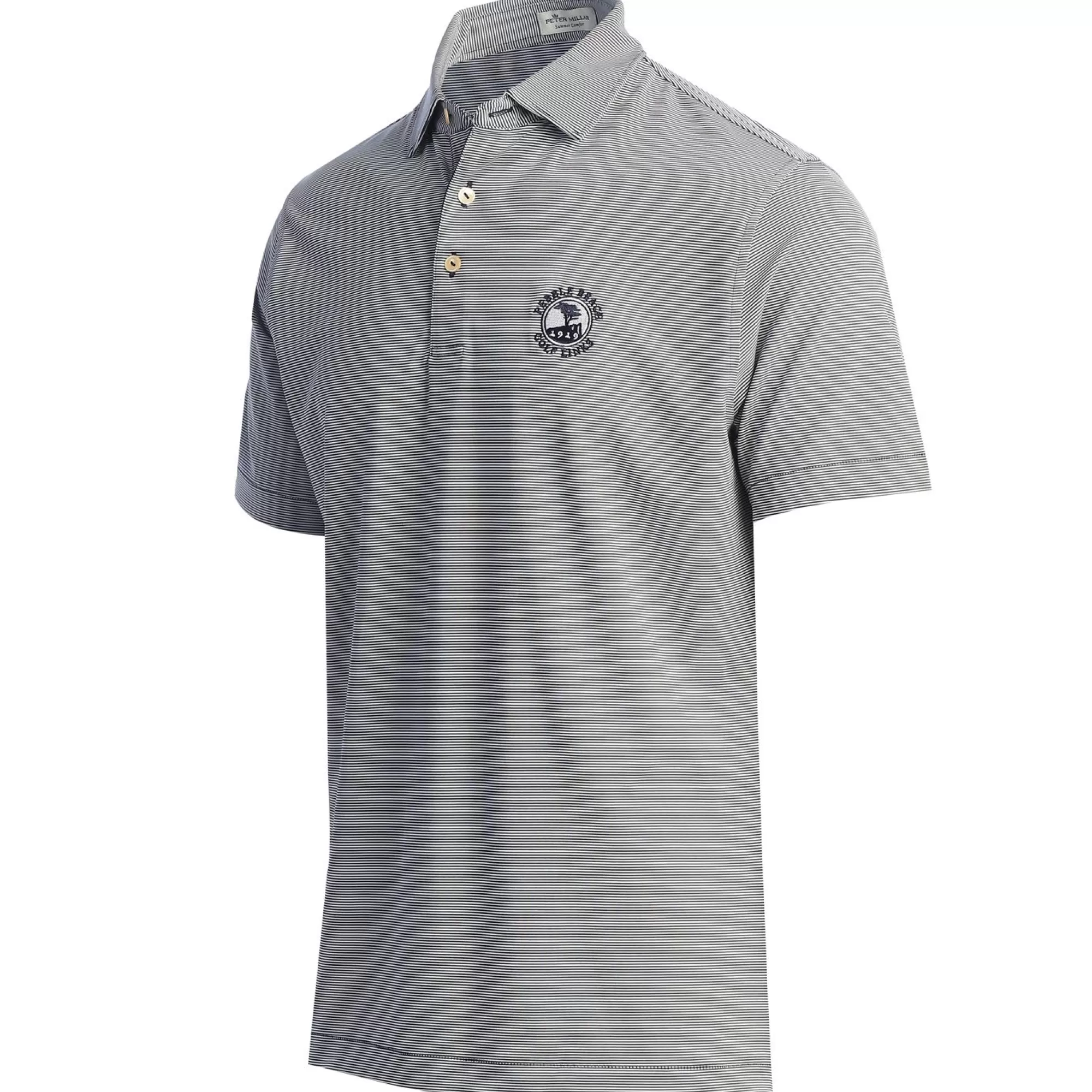 Polos<Pebble Beach Resorts Pebble Beach Striped Polo By Peter Millar