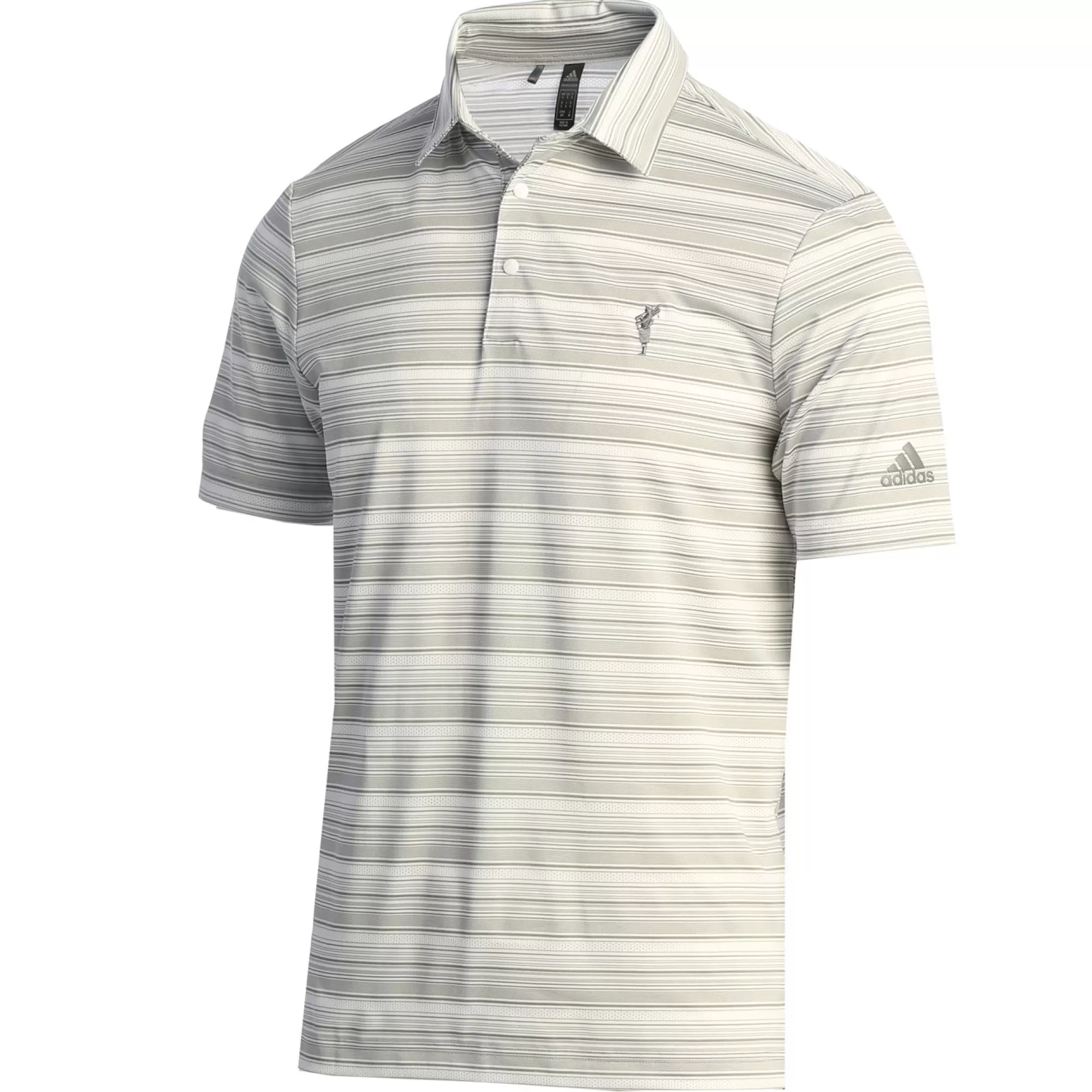 Polos<Pebble Beach Resorts Spanish Bay Heather Stripe Snap Collar Polo By Adidas